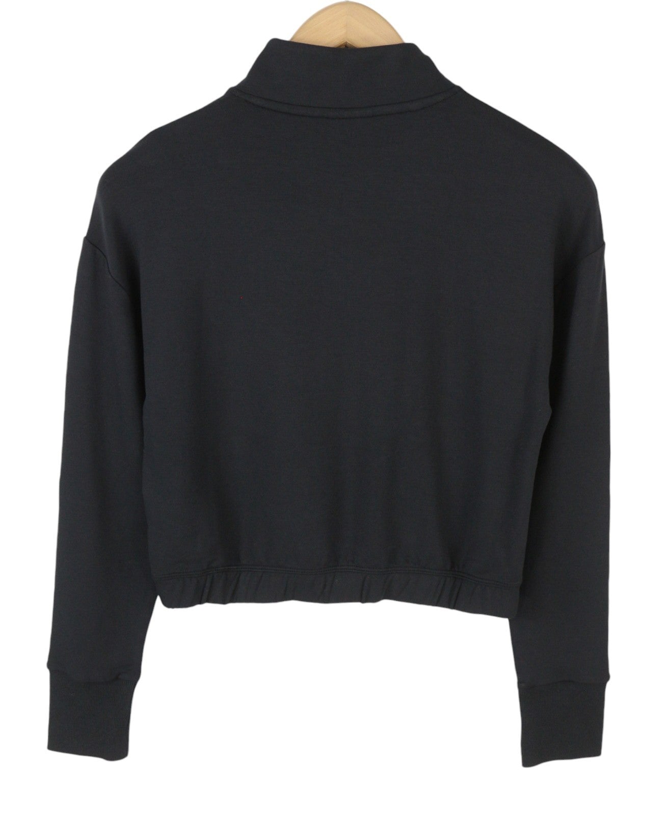 GYMSHARK Women Sweatshirt S Black Cropped Kangaroo Pocket Sport