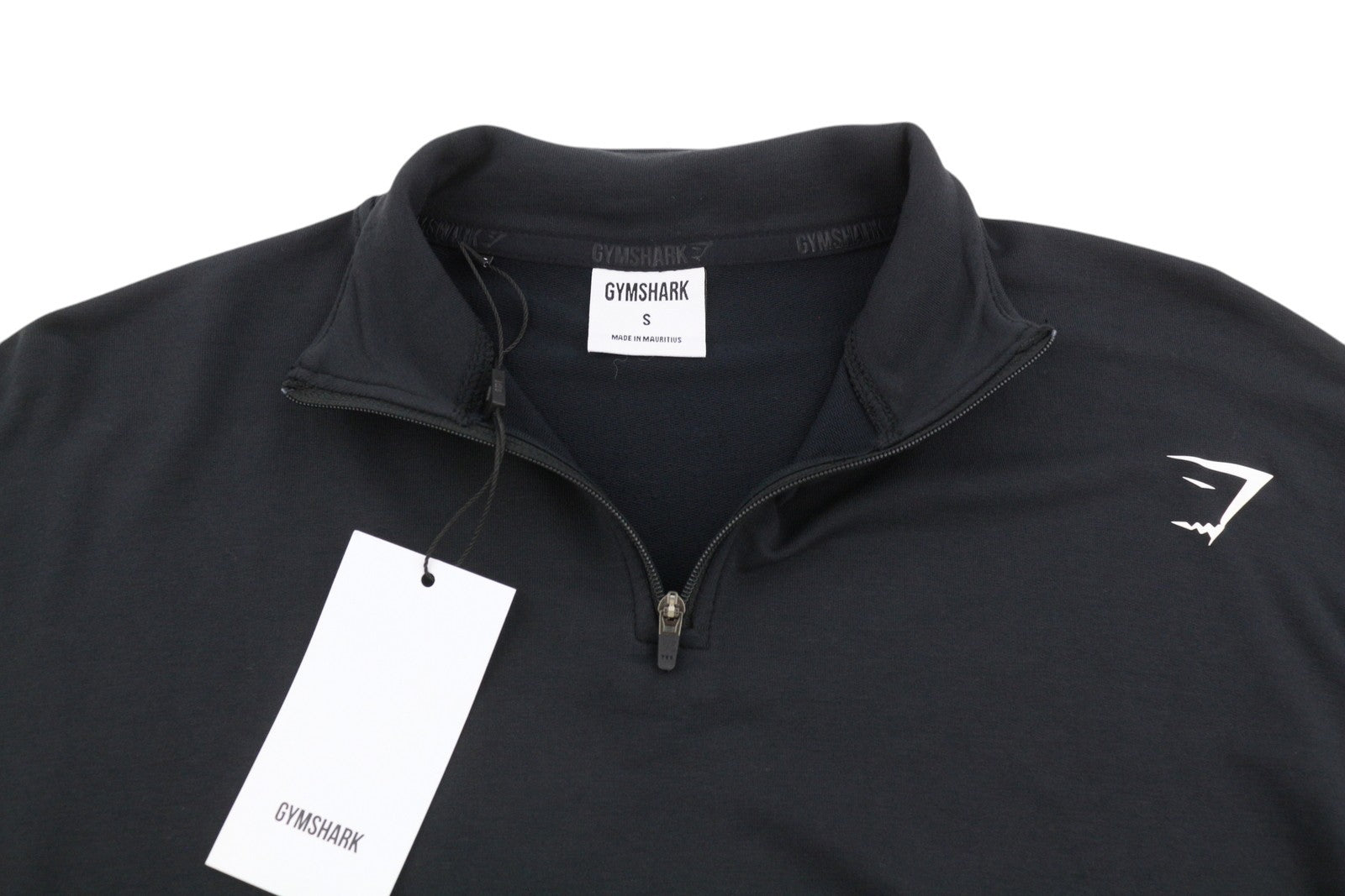 GYMSHARK Women Sweatshirt S Black Cropped Kangaroo Pocket Sport