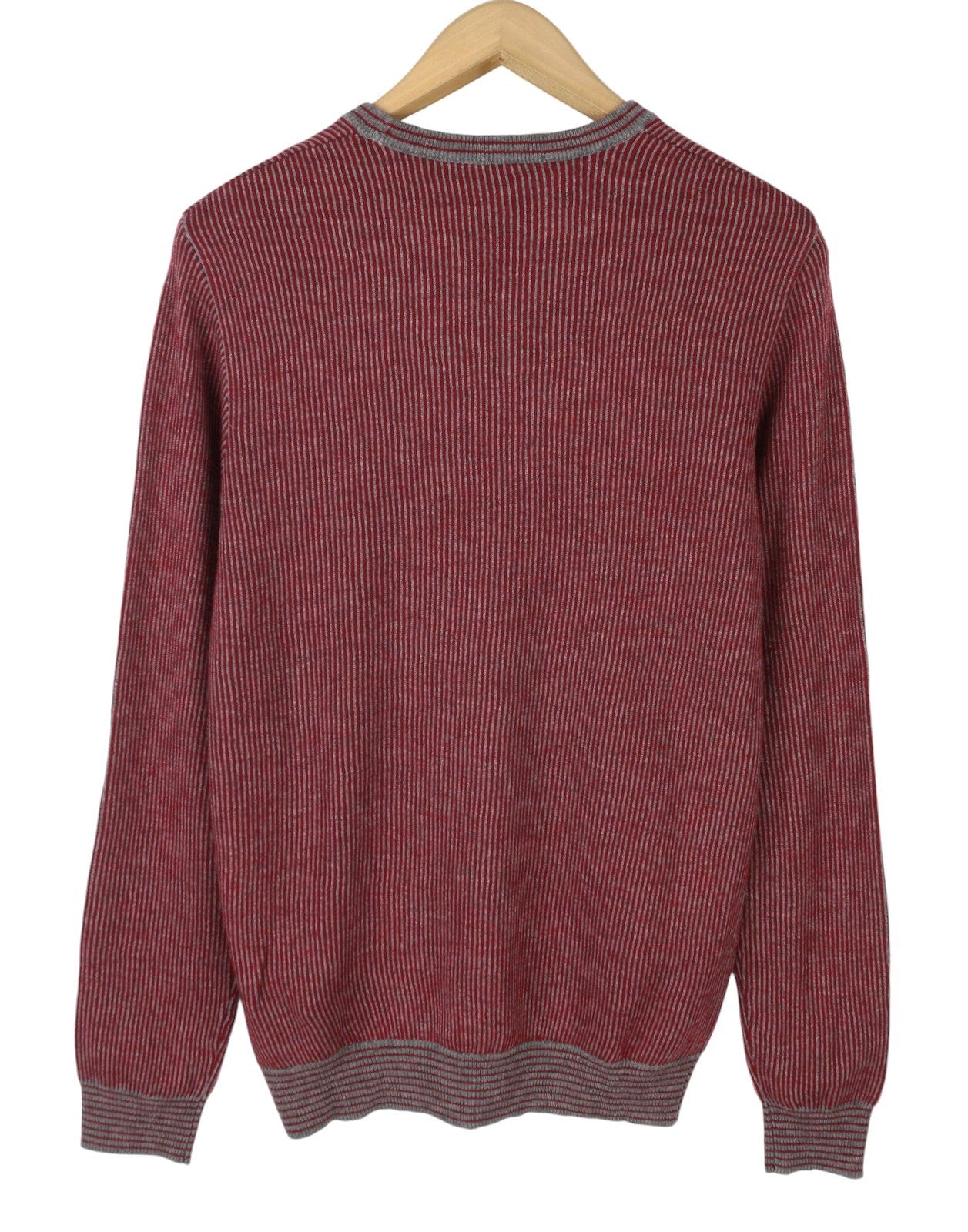 HARMONT & BLAINE Men Jumper M Red Pinstripe Wool Blend Knit Pull On