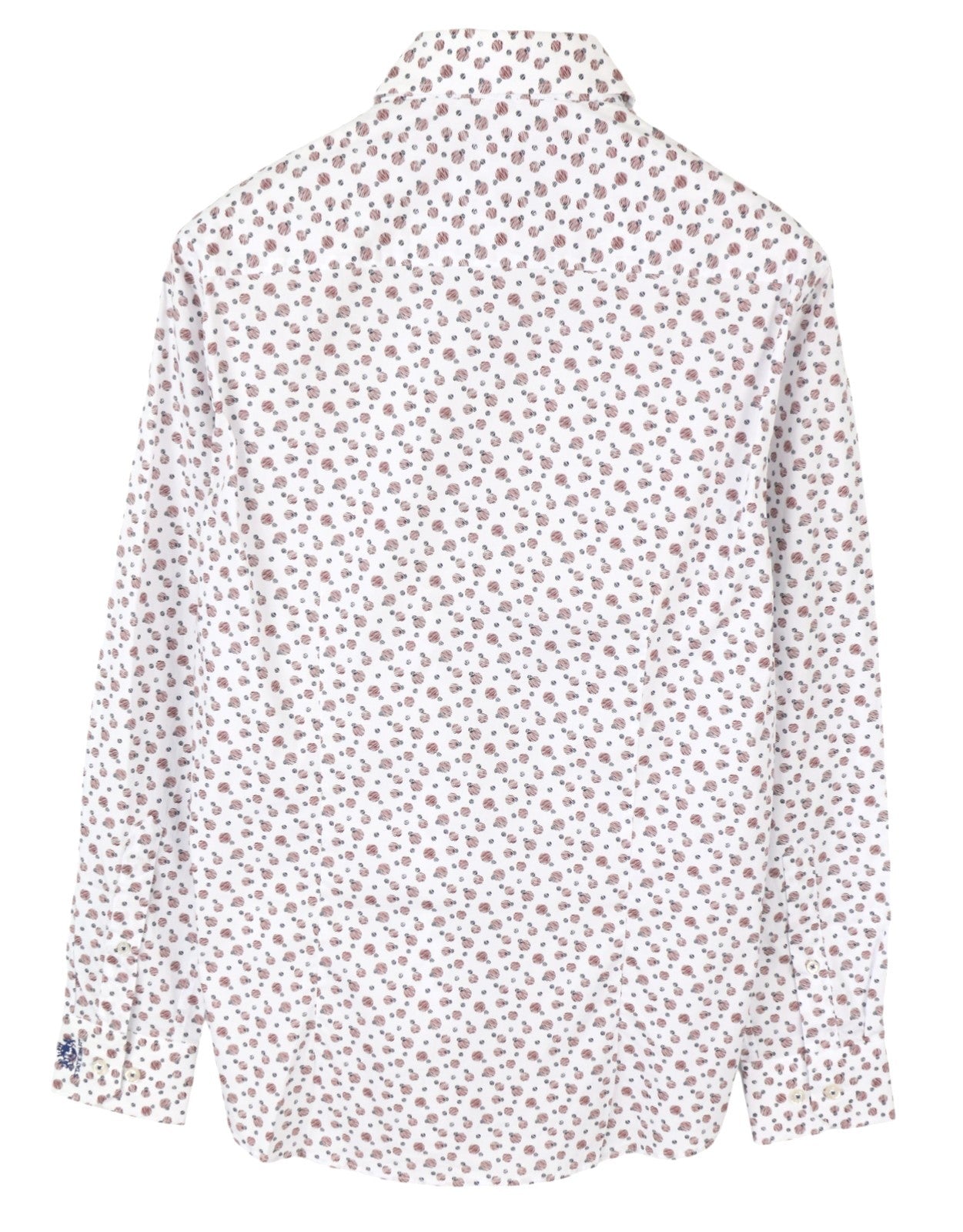 STATE OF ART Men Shirt S White All-Over Print Button-Up Spread Neck