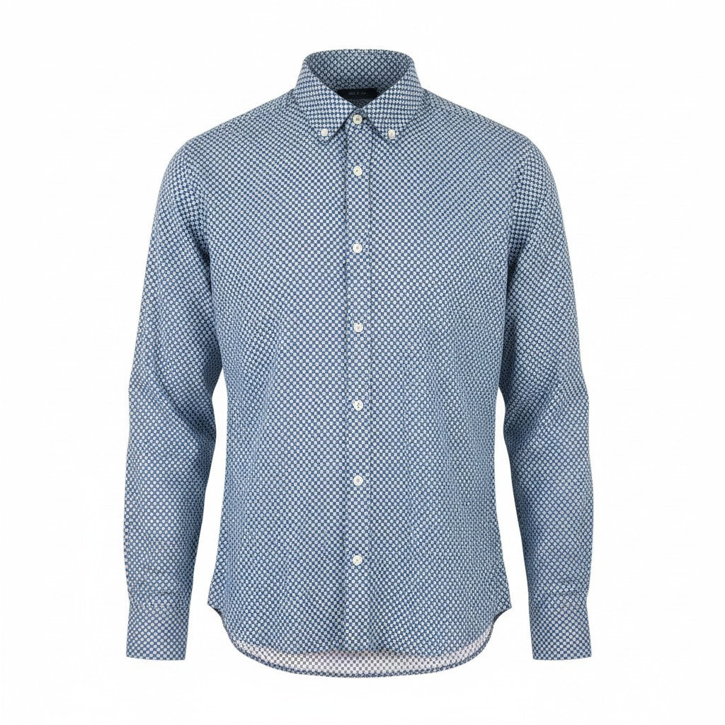 STATE OF ART Men Shirt S All-Over Print Button Down Chest Pocket Smart