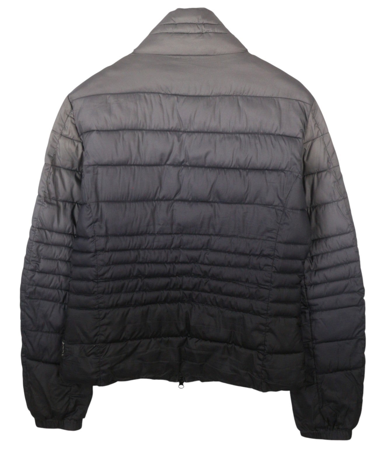 ARMANI JEANS Women Jacket EU44 Grey Faded Quilted Padded Full Zip