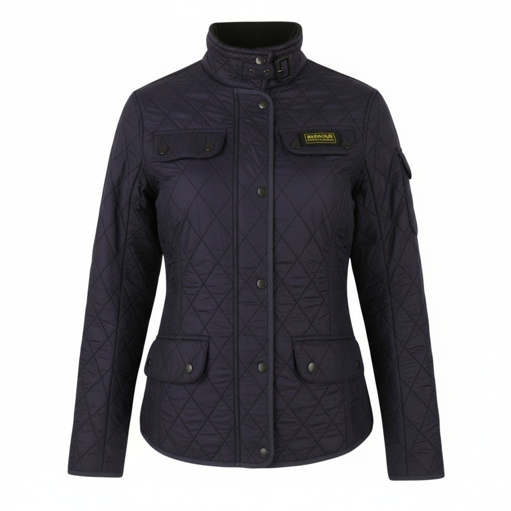BARBOUR International Quilt Women Jacket EU40 Purple Fleece Lined