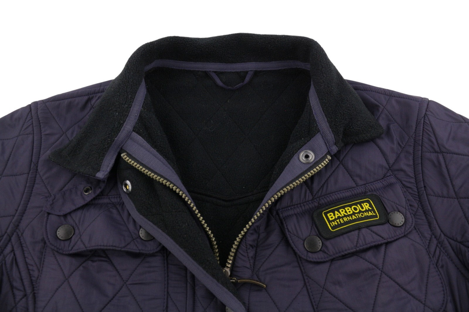BARBOUR International Quilt Women Jacket EU40 Purple Fleece Lined