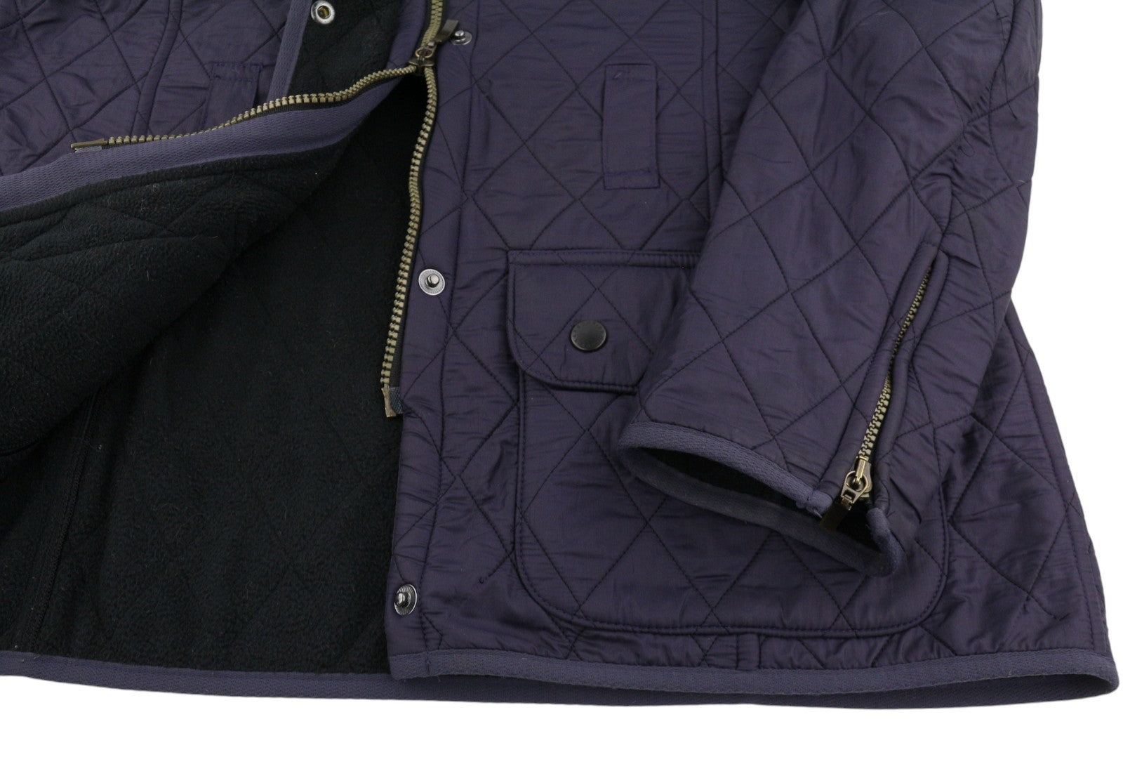 BARBOUR International Quilt Women Jacket EU40 Purple Fleece Lined