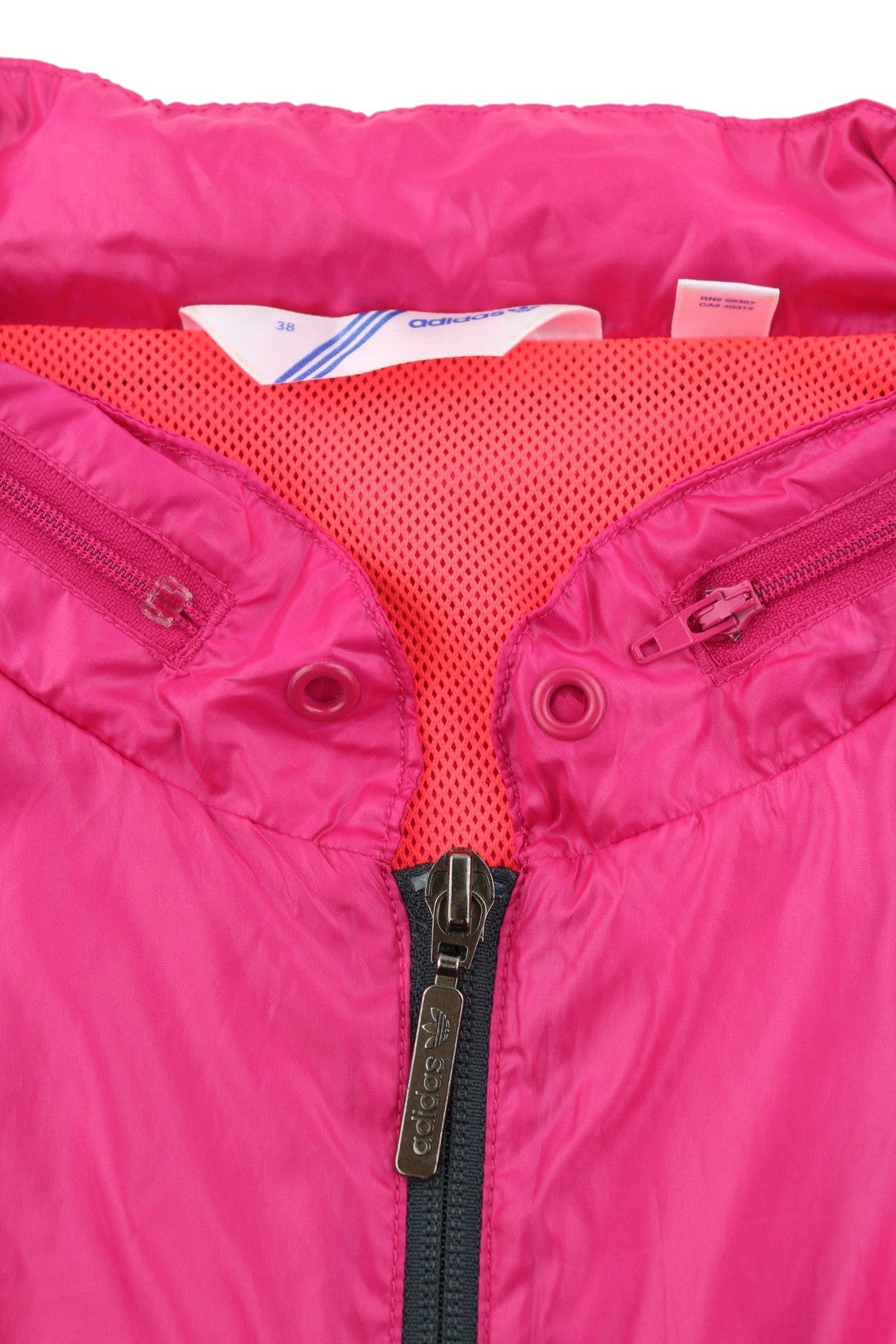 ADIDAS Women Jacket EU38 Windbreaker Full Zip Hidden Hood Lightweight