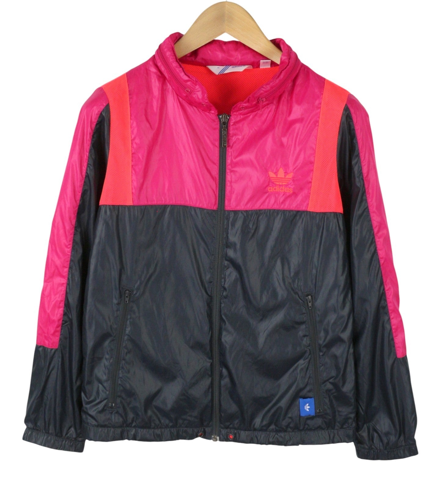 ADIDAS Women Jacket EU38 Windbreaker Full Zip Hidden Hood Lightweight