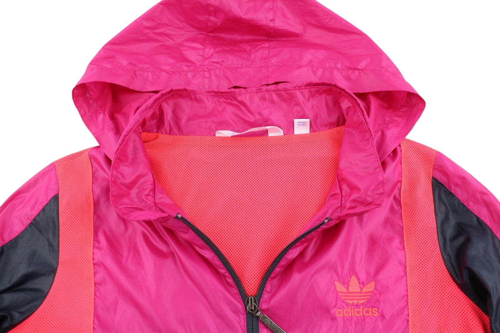 ADIDAS Women Jacket EU38 Windbreaker Full Zip Hidden Hood Lightweight