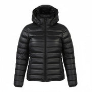 DUVETICA Women Jacket 42 M Black Down Quilted Hooded Full Zip Puffer