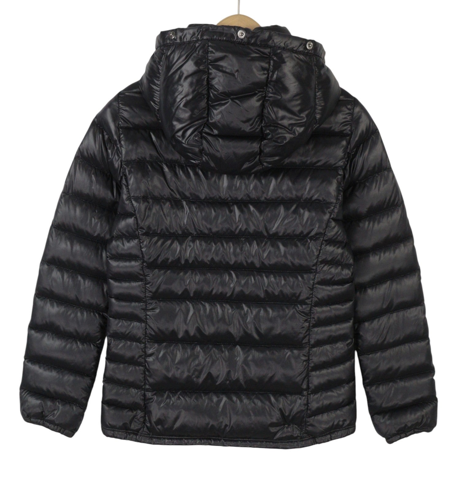 DUVETICA Women Jacket 42 M Black Down Quilted Hooded Full Zip Puffer