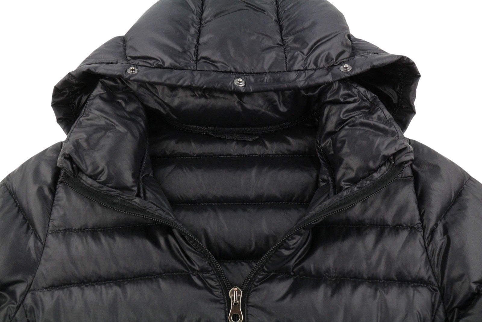 DUVETICA Women Jacket 42 M Black Down Quilted Hooded Full Zip Puffer