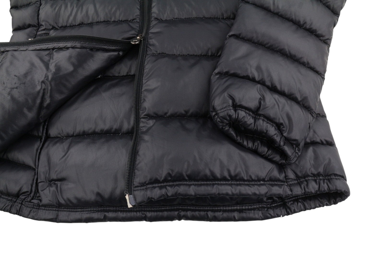 DUVETICA Women Jacket 42 M Black Down Quilted Hooded Full Zip Puffer