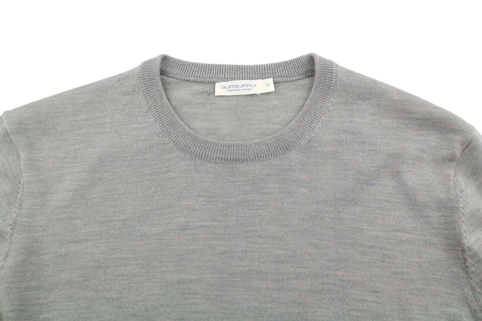 SUITSUPPLY Men Jumper M Grey Melange Merino Wool Crew Neck Pull On