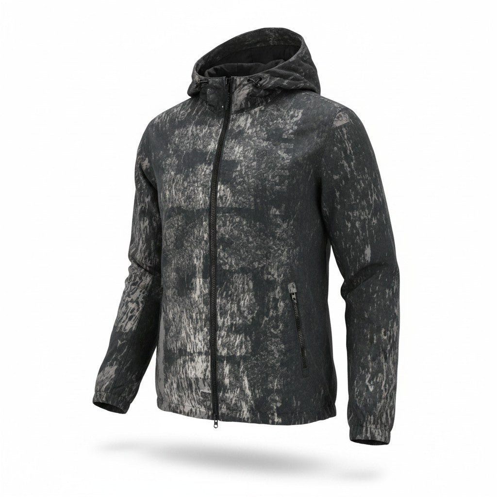 DIESEL J-Brick Men Jacket 54 Black Camo Print Windbreaker Lightweight RRP295