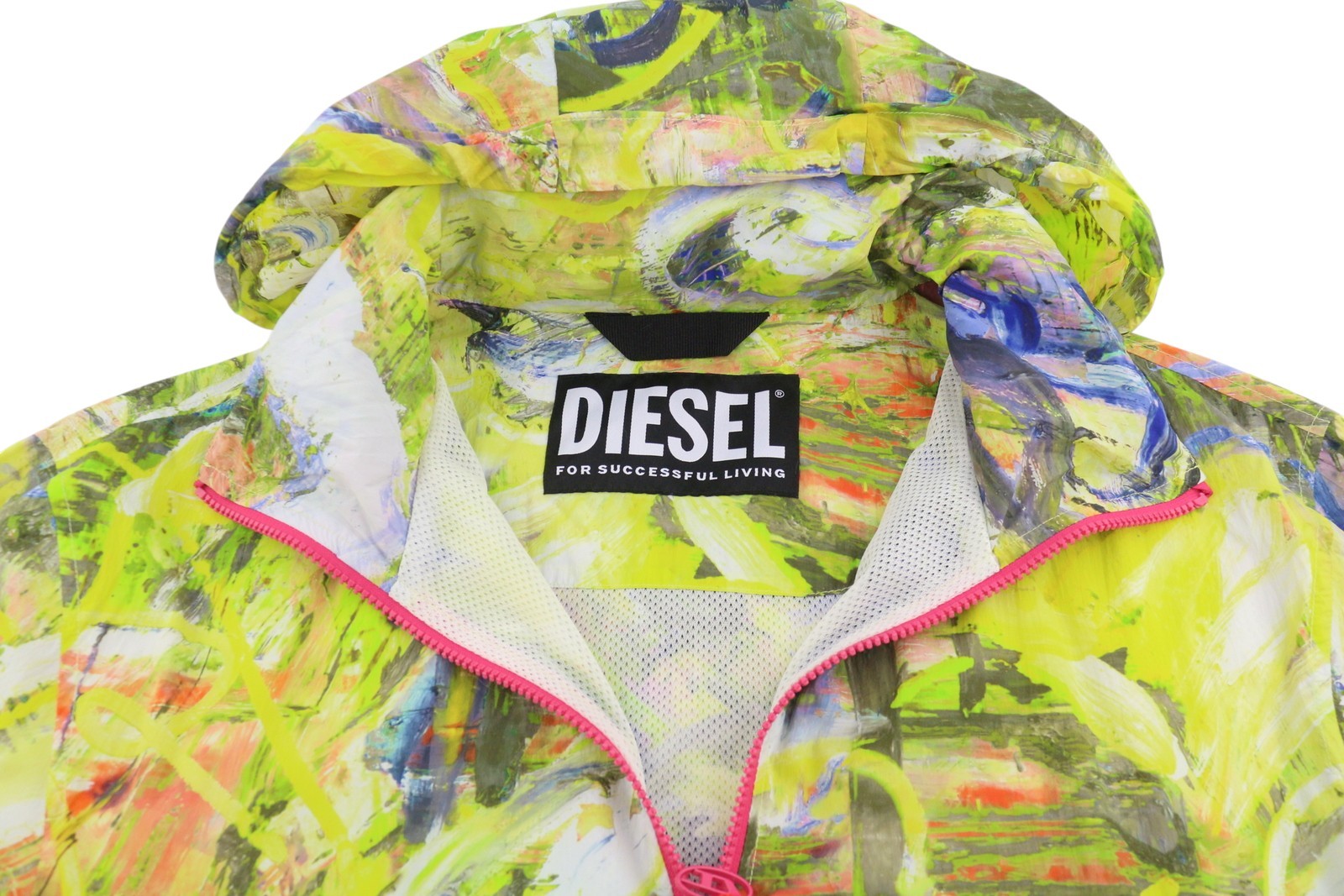 DIESEL J-Warrel-Print Men Jacket 52 Hood Windbreaker Lightweight Unisex RRP250