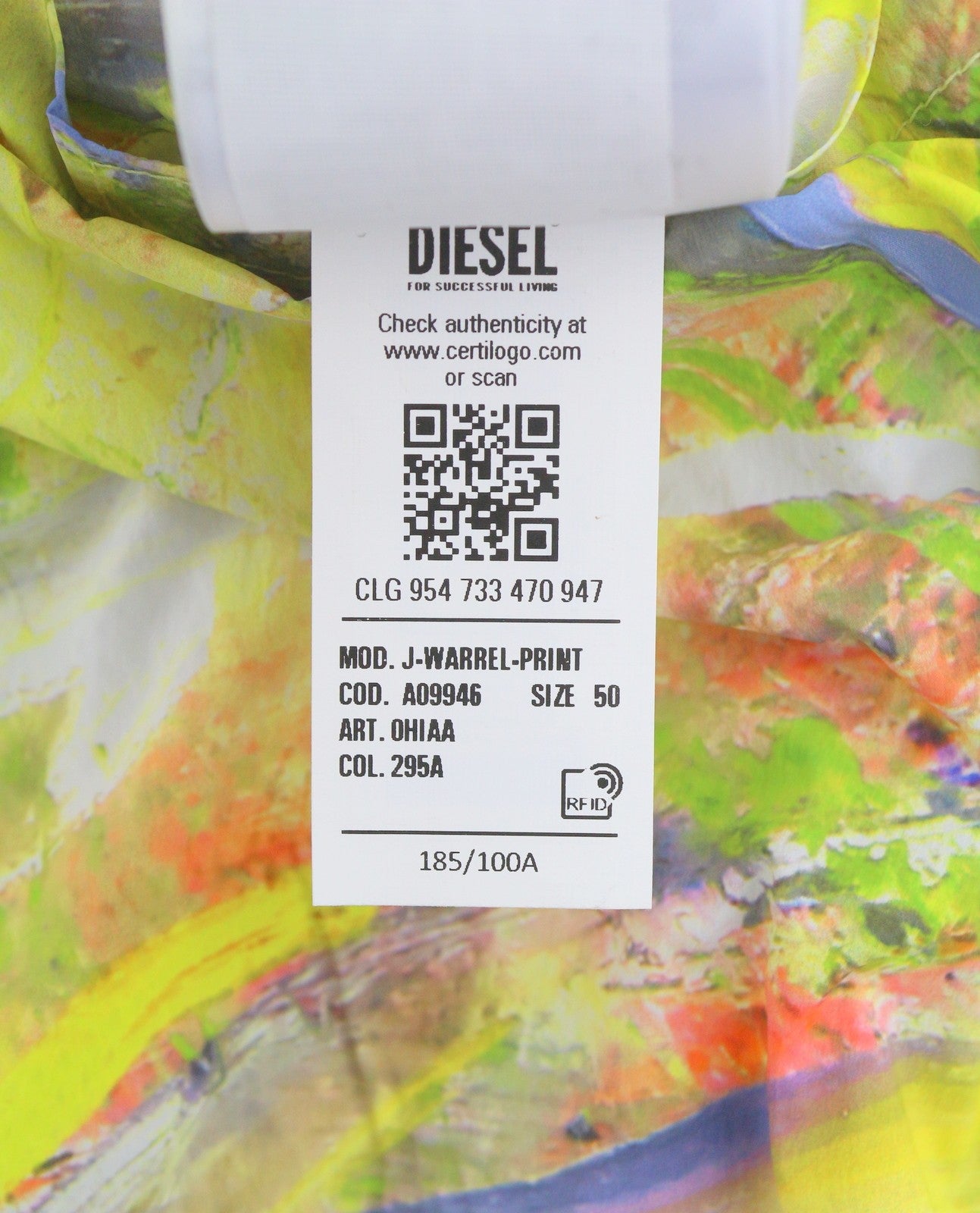 DIESEL J-Warrel-Print Men Jacket 50 Hood Windbreaker Lightweight Unisex RRP250