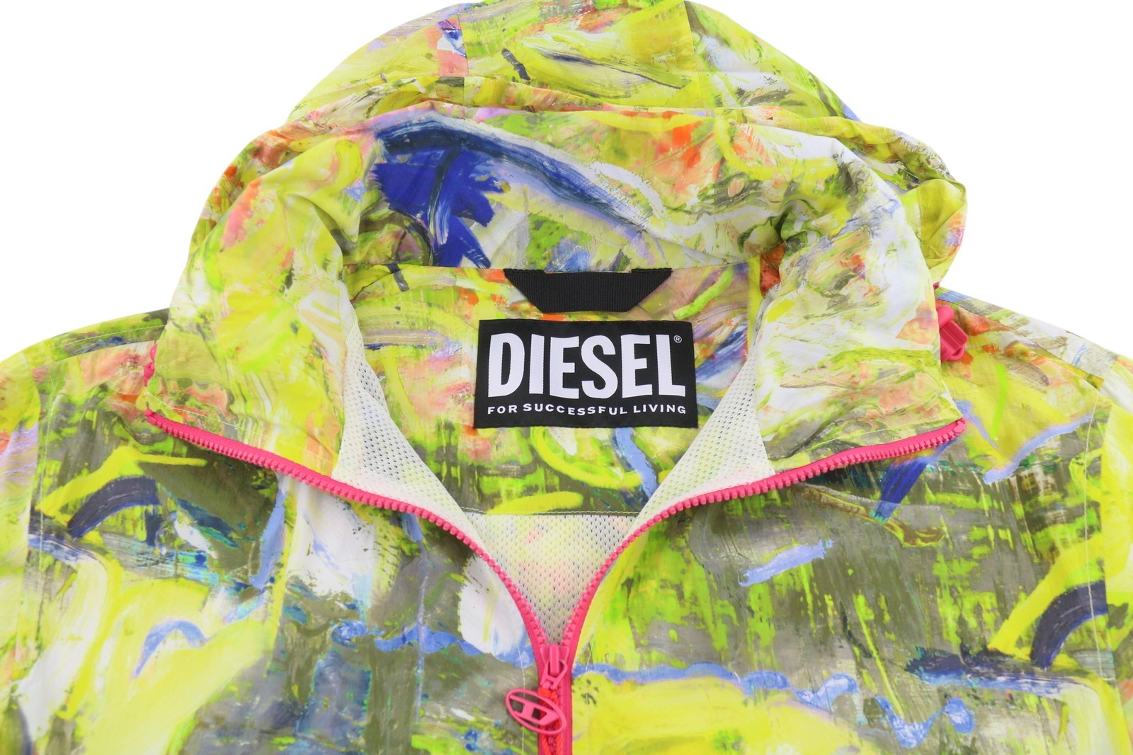 DIESEL J-Warrel-Print Men Jacket 50 Hood Windbreaker Lightweight Unisex RRP250