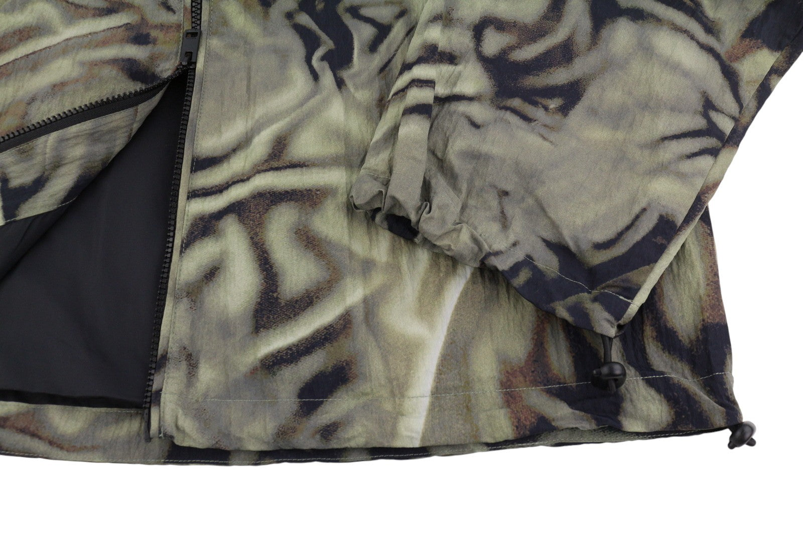 DIESEL J-Leopold-Zebra Men Jacket 52 Green Hooded Windbreaker Lightweight RRP275