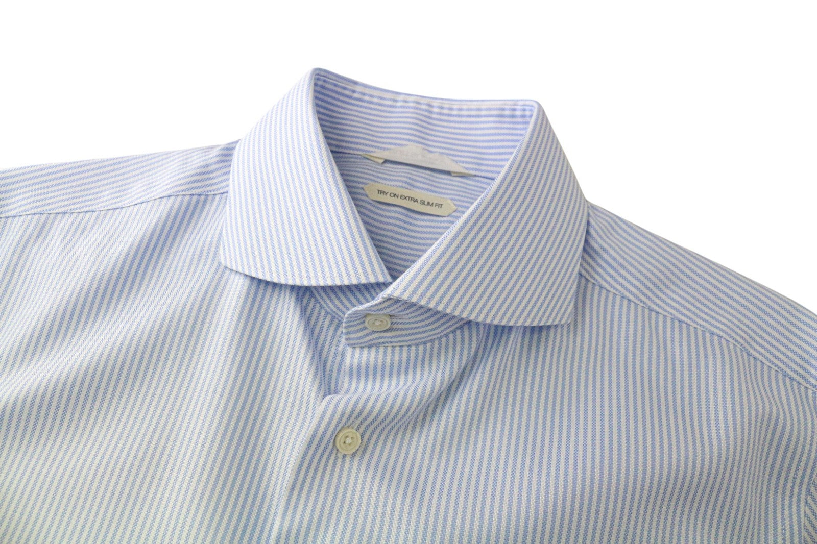 SUITSUPPLY Men Shirt 40/ 15 3/4 Blue Extra Slim Striped Pure Cotton Try On