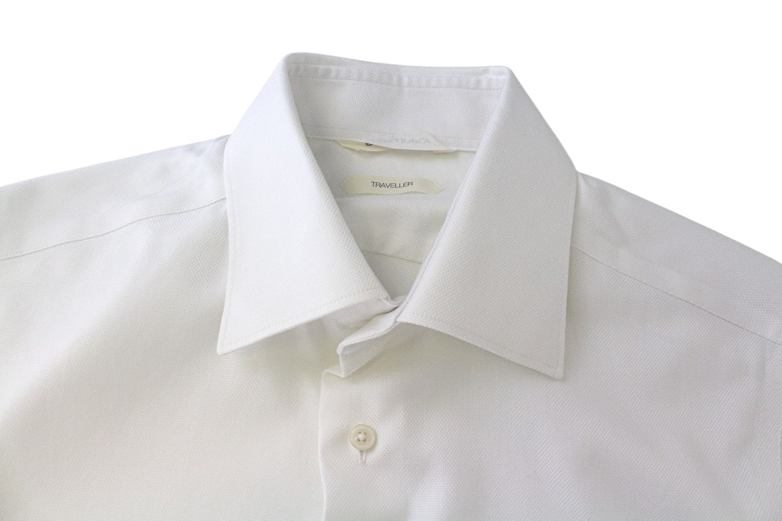 SUITSUPPLY Traveller Men Shirt 38/15 Extra Slim Classic White Pure Cotton Twill