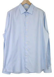 SUITSUPPLY Men Shirt 46L/18L Slim Fit Long Sleeved Formal Bue Pure Cotton