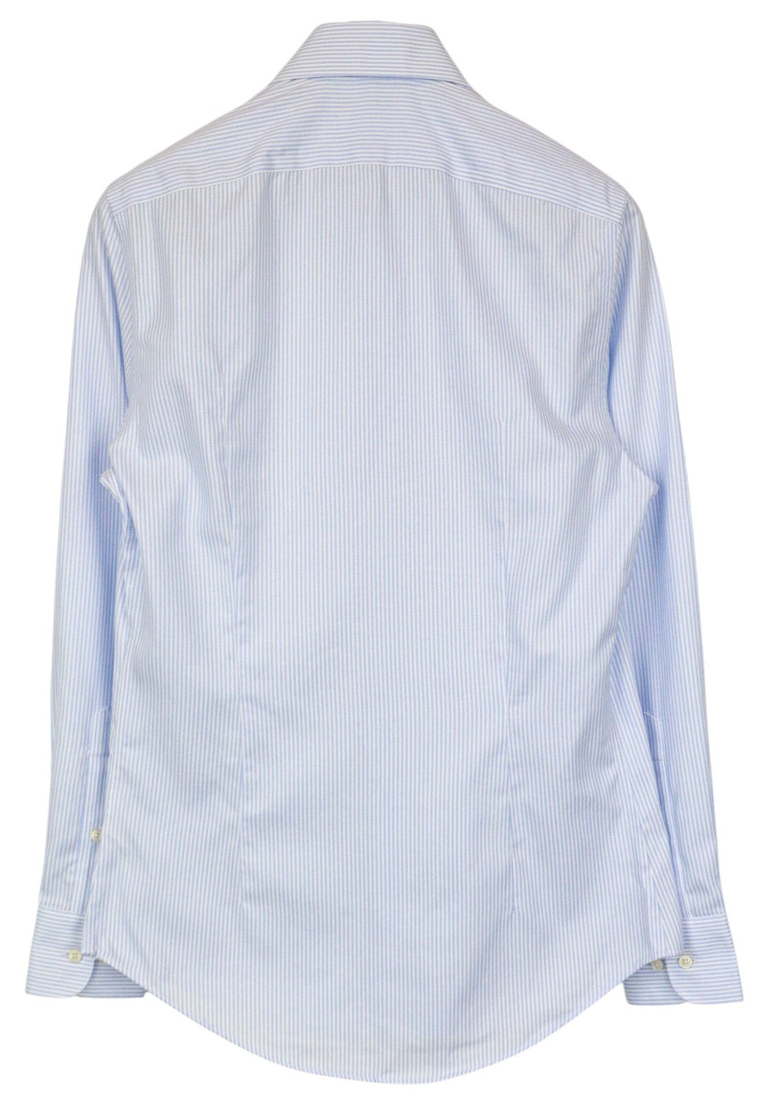 SUITSUPPLY Men Shirt 38/15 Extra Slim Bue Pure Cotton Striped Cutaway Twill
