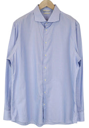 SUITSUPPLY Men Shirt 46/18 Extra Slim Blue Pure Cotton