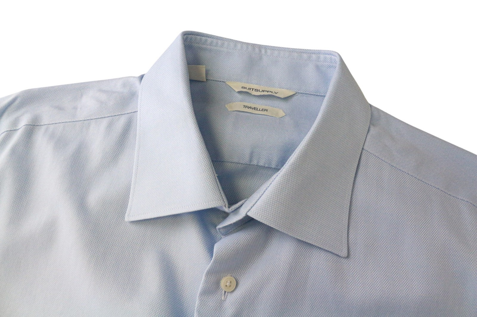 SUITSUPPLY Traveller Men Shirt 43/17 Slim Blue Pure Cotton