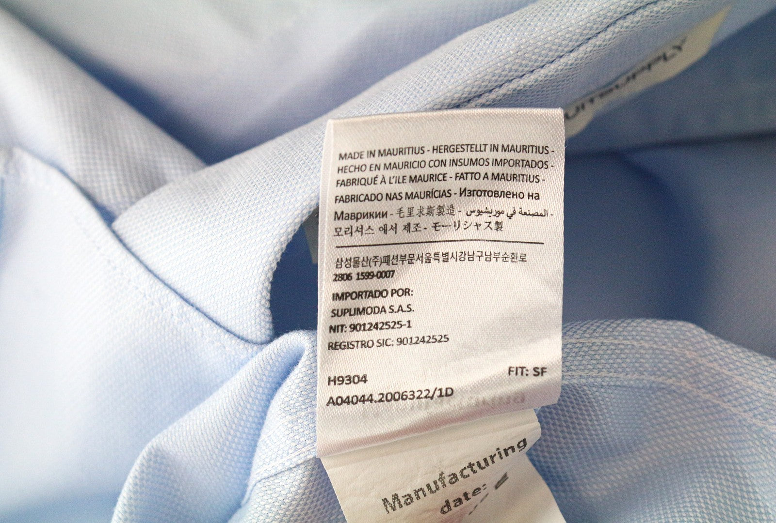 SUITSUPPLY Traveller Men Shirt 43/17 Slim Blue Pure Cotton