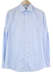 SUITSUPPLY Traveller Men Shirt 39/15 1/2 Slim Blue Cotton Check Pattern Twill