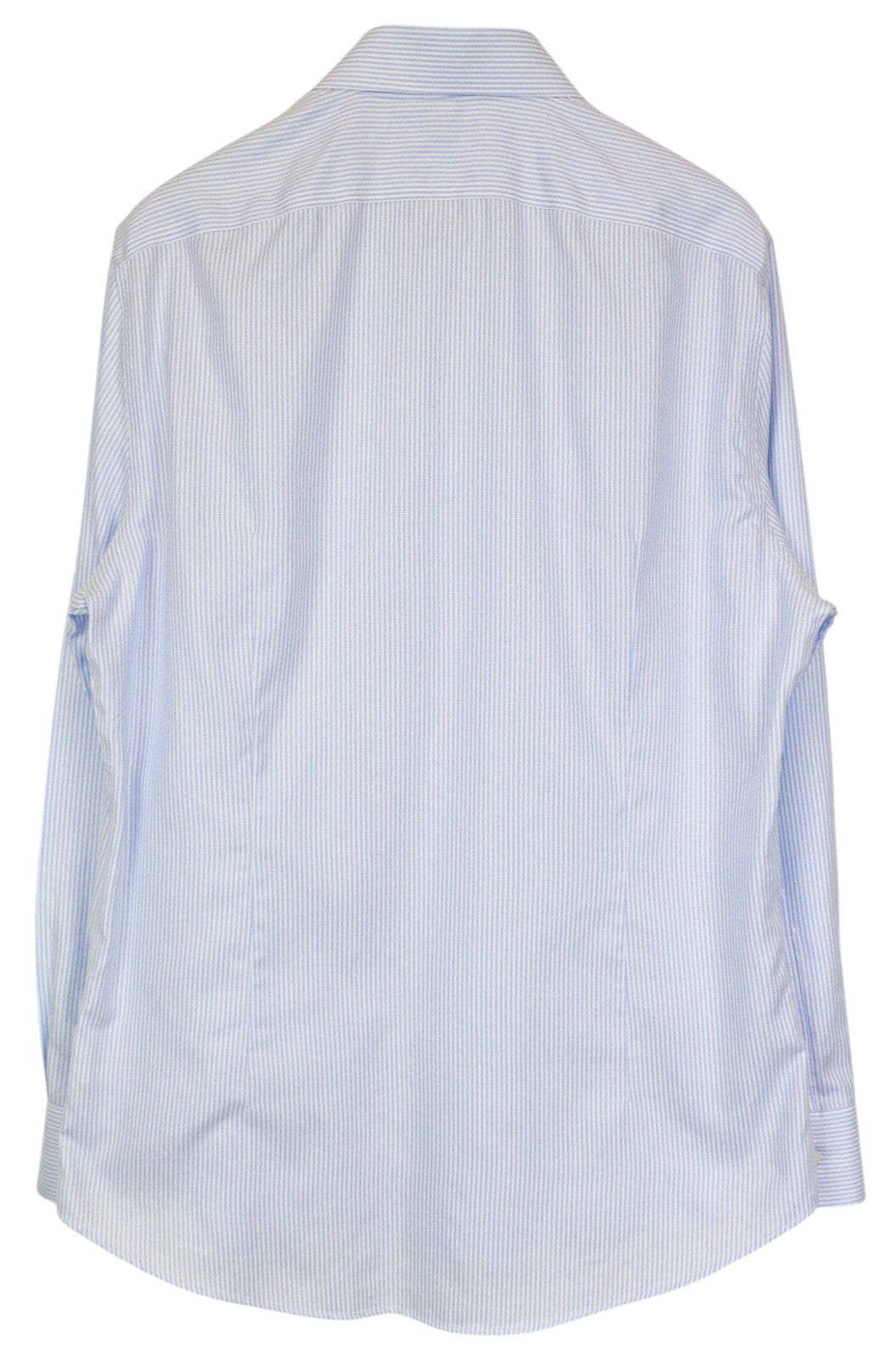 SUITSUPPLY Men Shirt 44/17 1/2 Extra Slim Blue Cotton Striped Cutaway Collar