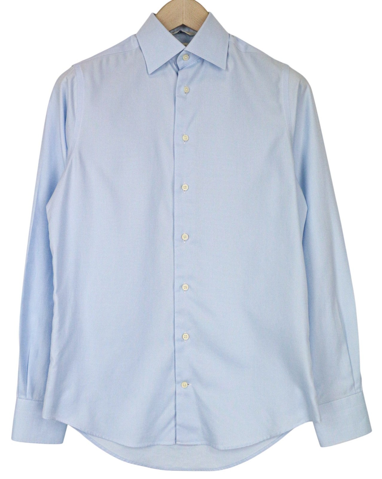 SUITSUPPLY Men Shirt 35/13 1/2 Slim Fit Button-Up Classic Blue Pure Cotton