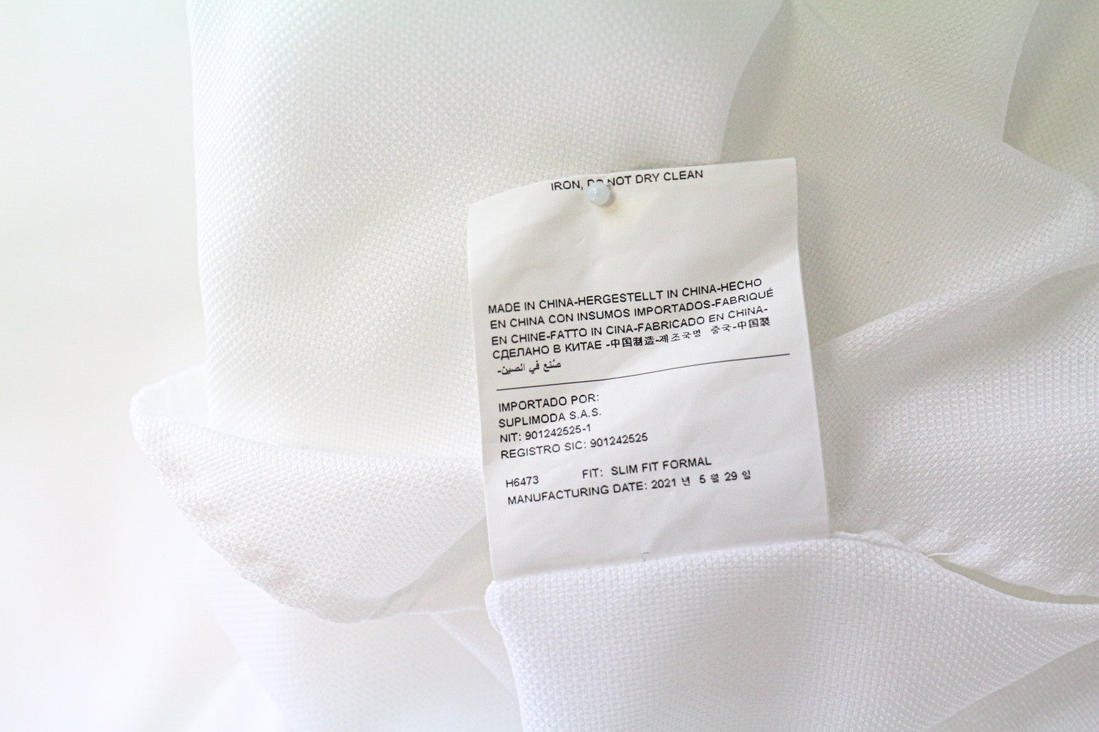 SUITSUPPLY Traveller Men Shirt 45/17 3/4 Slim Long Sleeved Classic White Cotton