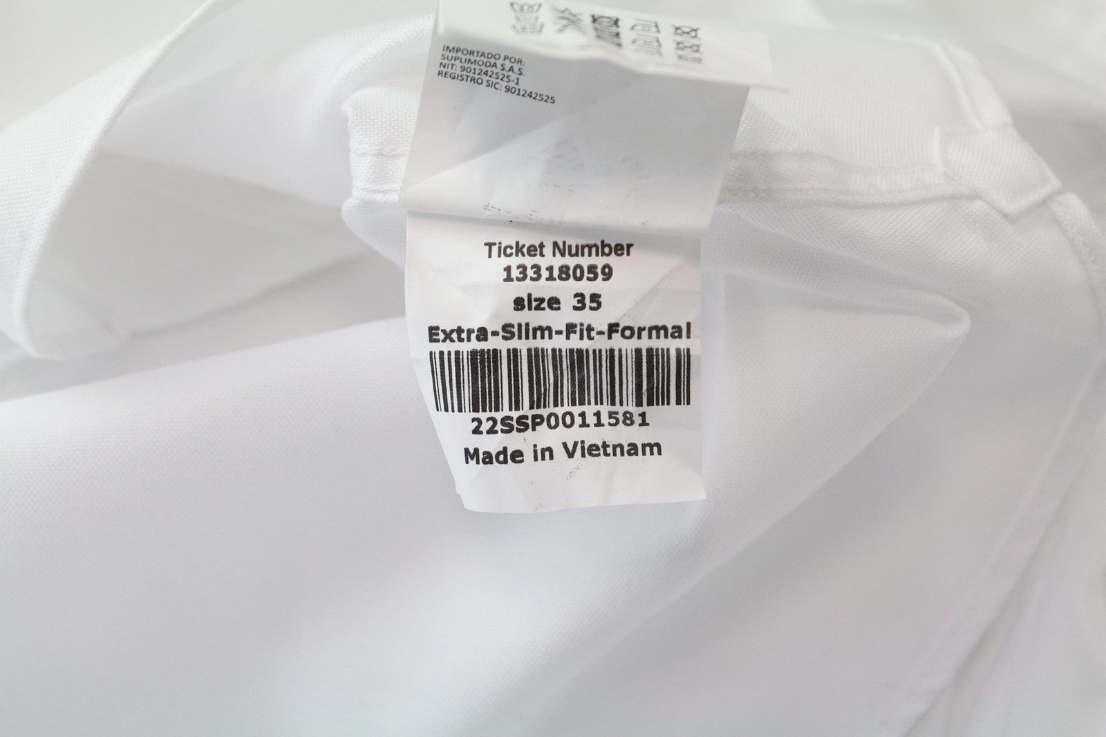 SUITSUPPLY Traveller Men Shirt 35 Extra Slim White Cotton Long Sleeved Classic