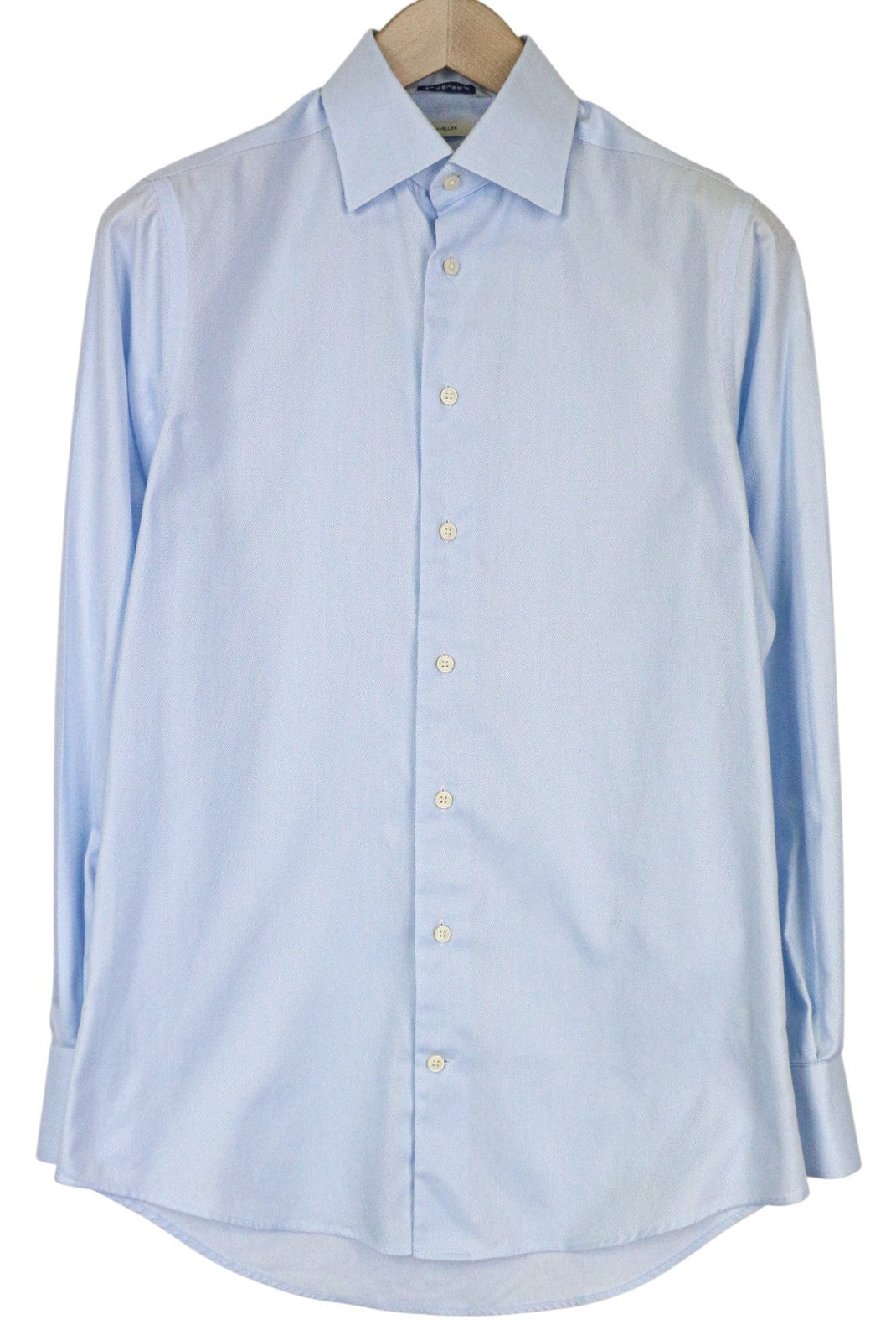 SUITSUPPLY Traveller Men Shirt 37/14 1/2 Extra Slim Blue Cotton Button-Up Twill