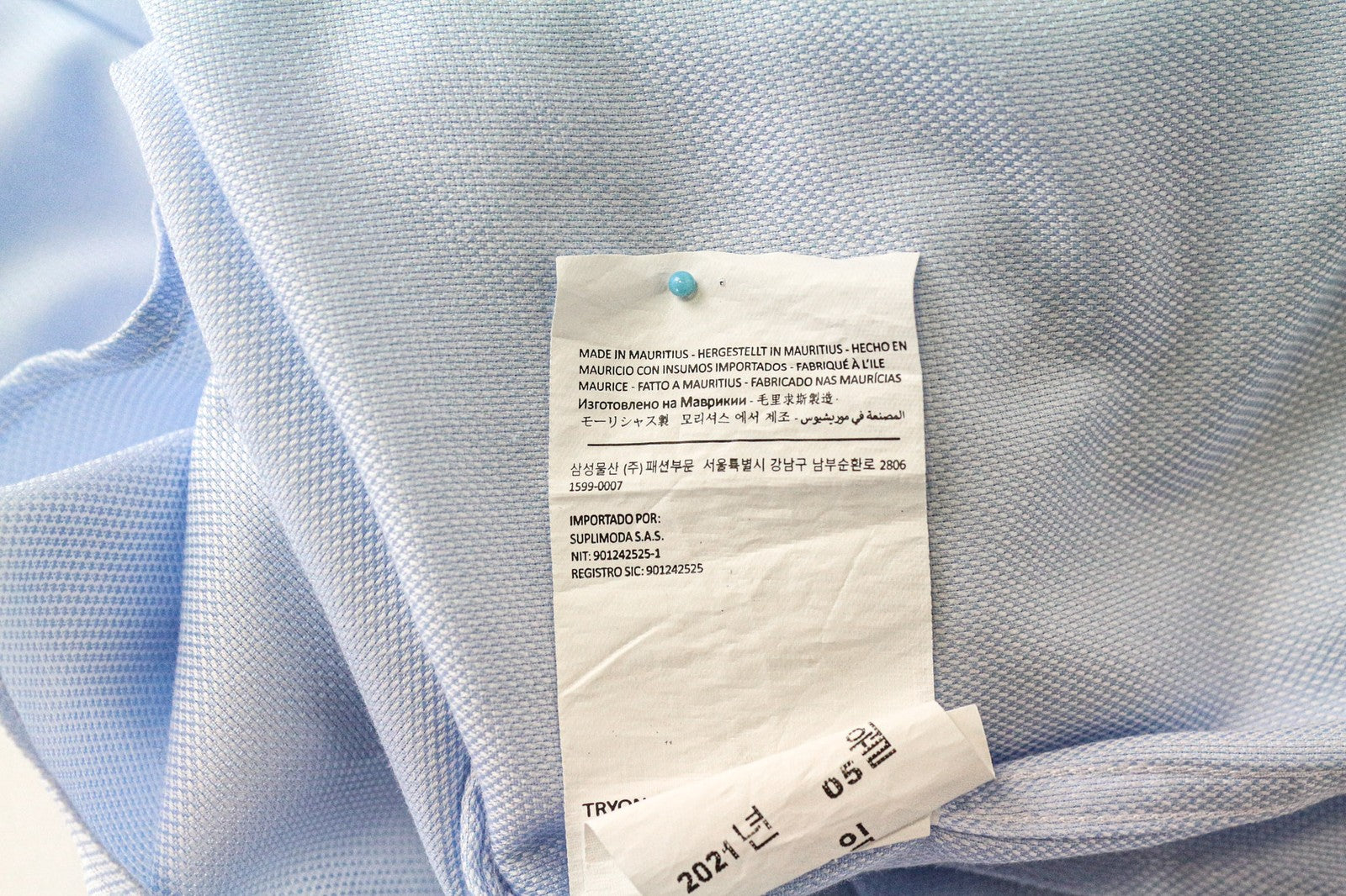 SUITSUPPLY Men Shirt 38/15 Slim Blue Pure Cotton Long Sleeved Classic