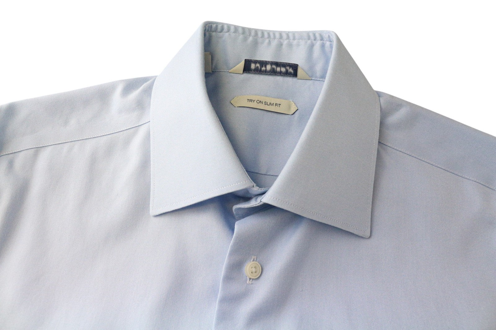 SUITSUPPLY Men Shirt 37/14 1/2 Slim Fit Blue Pure Cotton Long Sleeve Formal