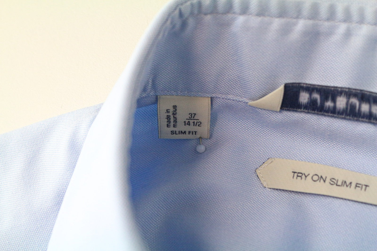 SUITSUPPLY Men Shirt 37/14 1/2 Slim Fit Blue Pure Cotton Long Sleeve Formal