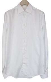 SUITSUPPLY Traveller Men Shirt 39L/15 1/2L Slim Fit Long Sleeve White Cotton