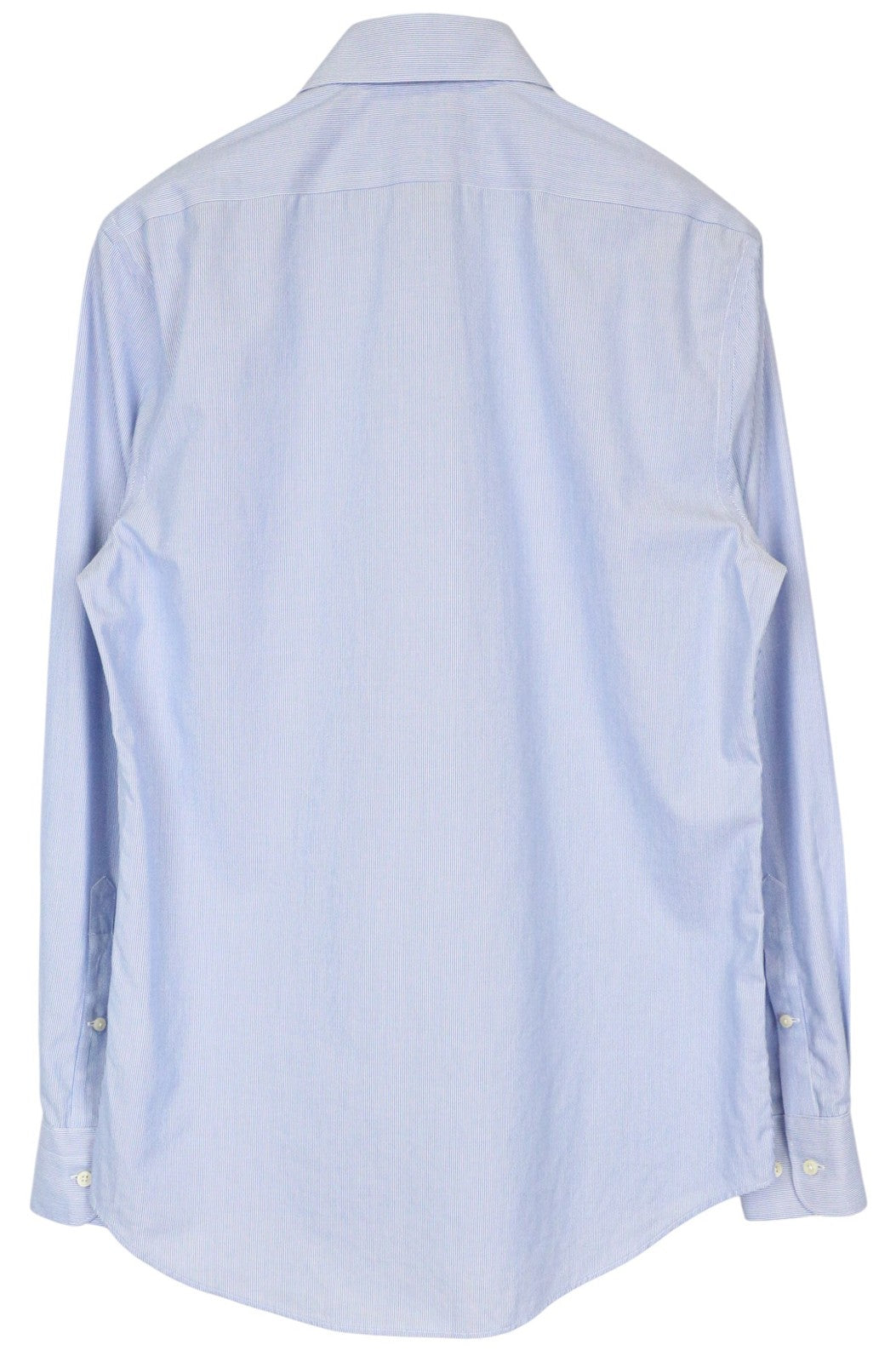 SUITSUPPLY Men Shirt 40/15 3/4 Extra Slim Blue Pure Cotton Striped Classic