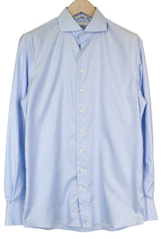 SUITSUPPLY Traveller Men Shirt 41 Extra Slim Blue Cotton Checked Long Sleeve