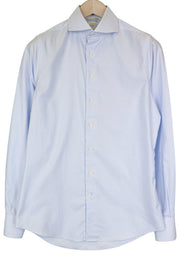 SUITSUPPLY Men Shirt 37/14 1/2 Extra Slim Fit Light Blue Pure Cotton Striped