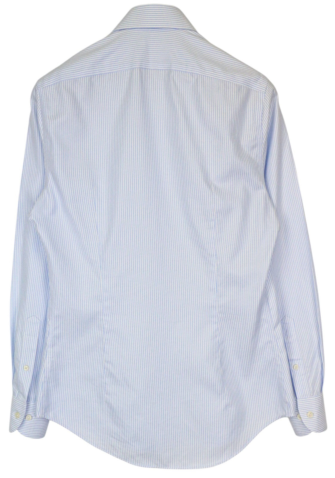 SUITSUPPLY Men Shirt 37/14 1/2 Extra Slim Fit Light Blue Pure Cotton Striped