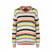 SCOTCH & SODA Men Jumper M Colourful Striped V-Neck Knit Pull On