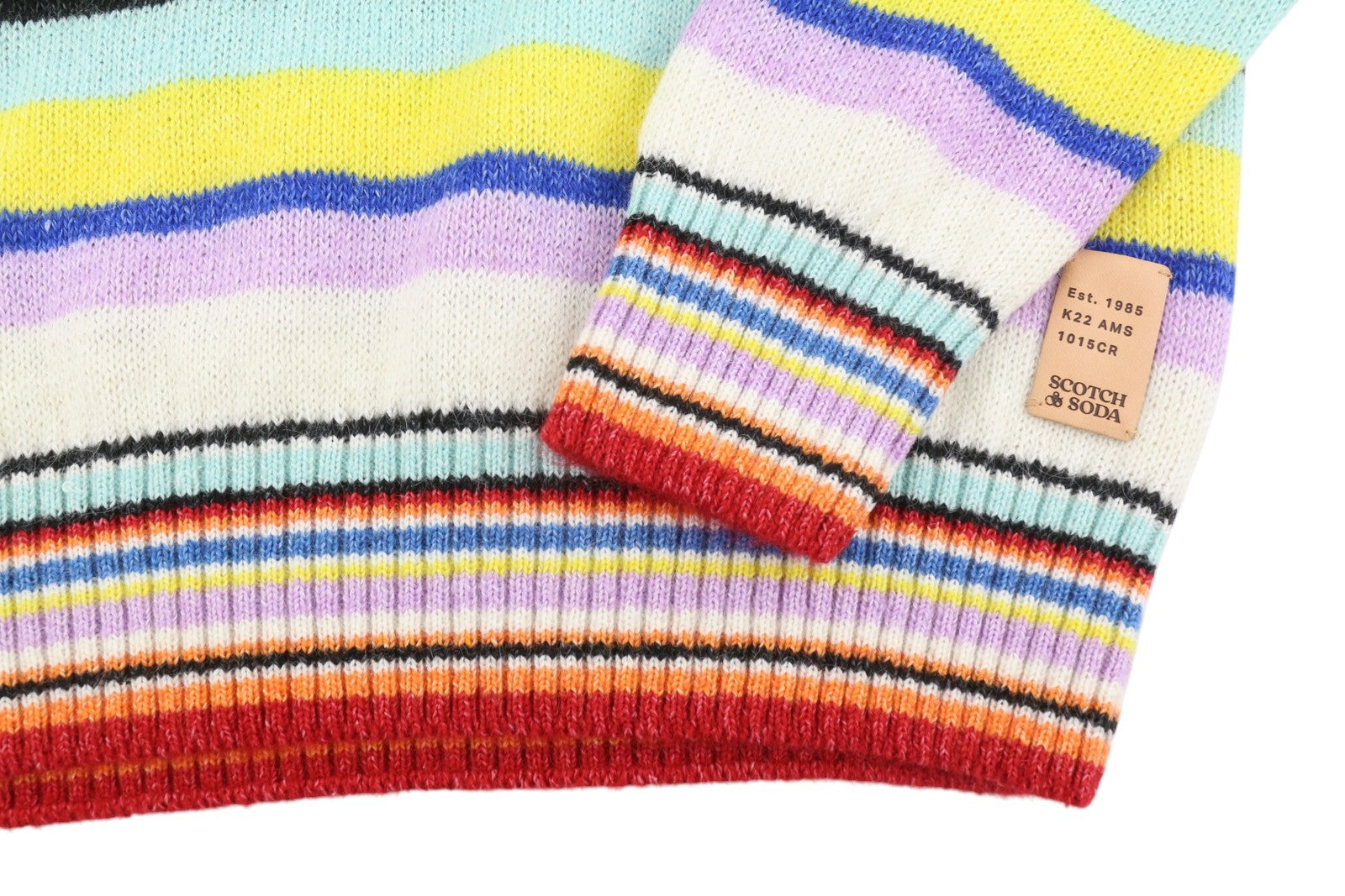 SCOTCH & SODA Men Jumper M Colourful Striped V-Neck Knit Pull On