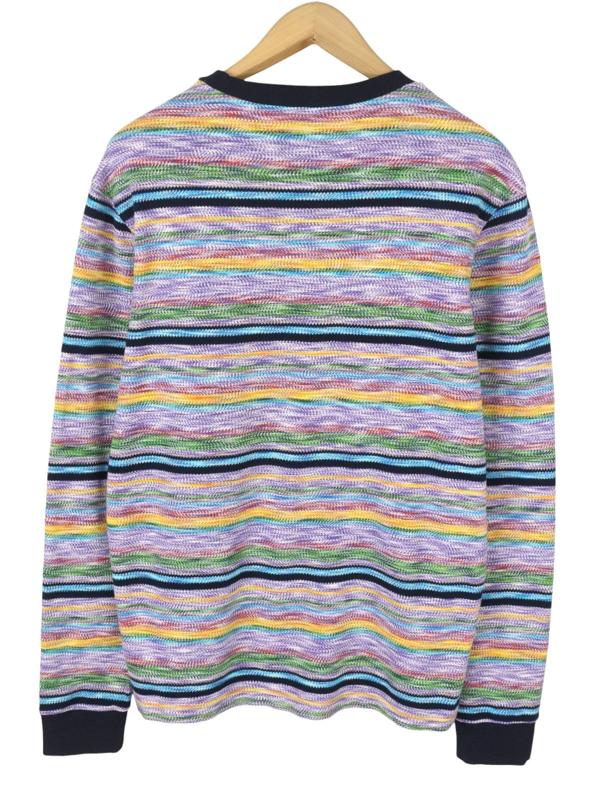 SCOTCH & SODA Men T-Shirt M Colourful Striped Heavy Crew Neck Long Sleeve