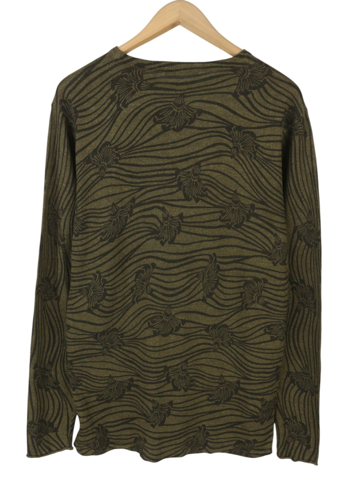 SCOTCH & SODA Men Jumper M Dark Green Floral Crew Neck Knit Pull On