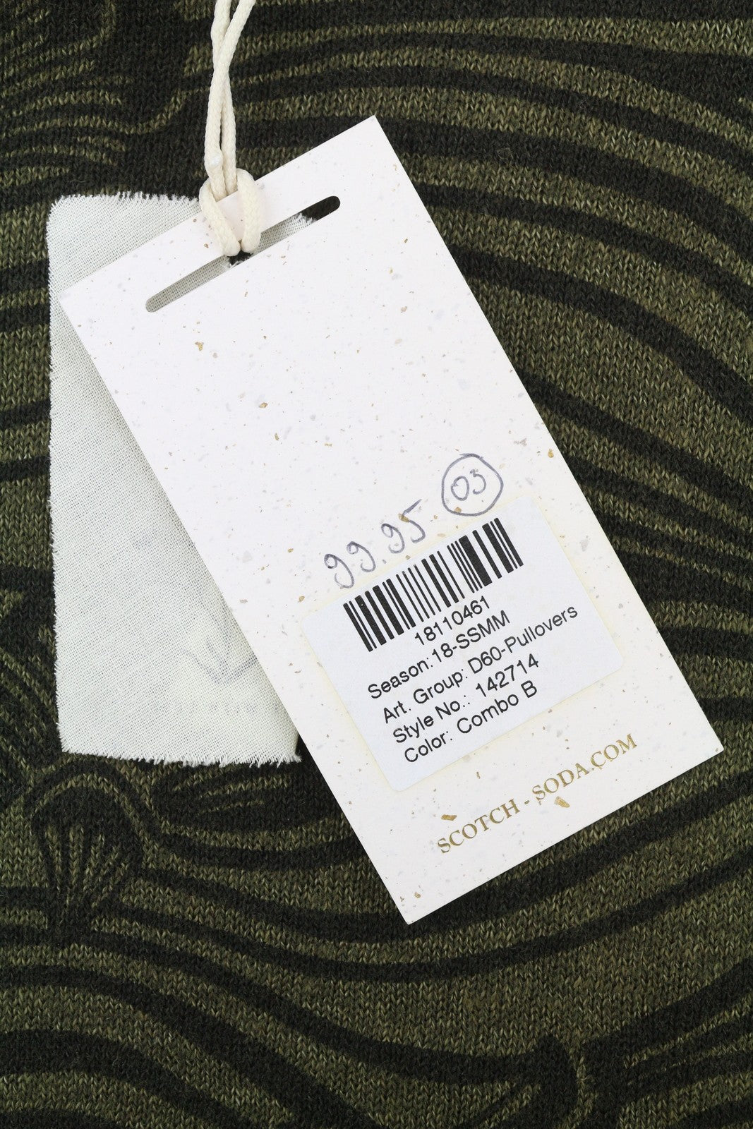 SCOTCH & SODA Men Jumper M Dark Green Floral Crew Neck Knit Pull On