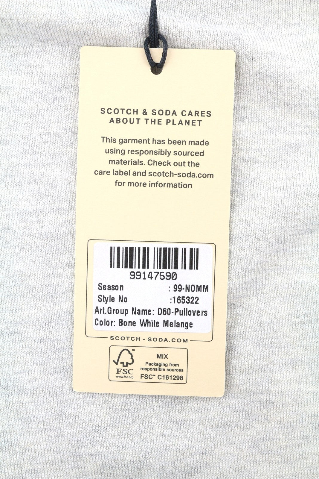 SCOTCH & SODA Men Jumper M Light Grey Melange Crew Neck Knit Pull On
