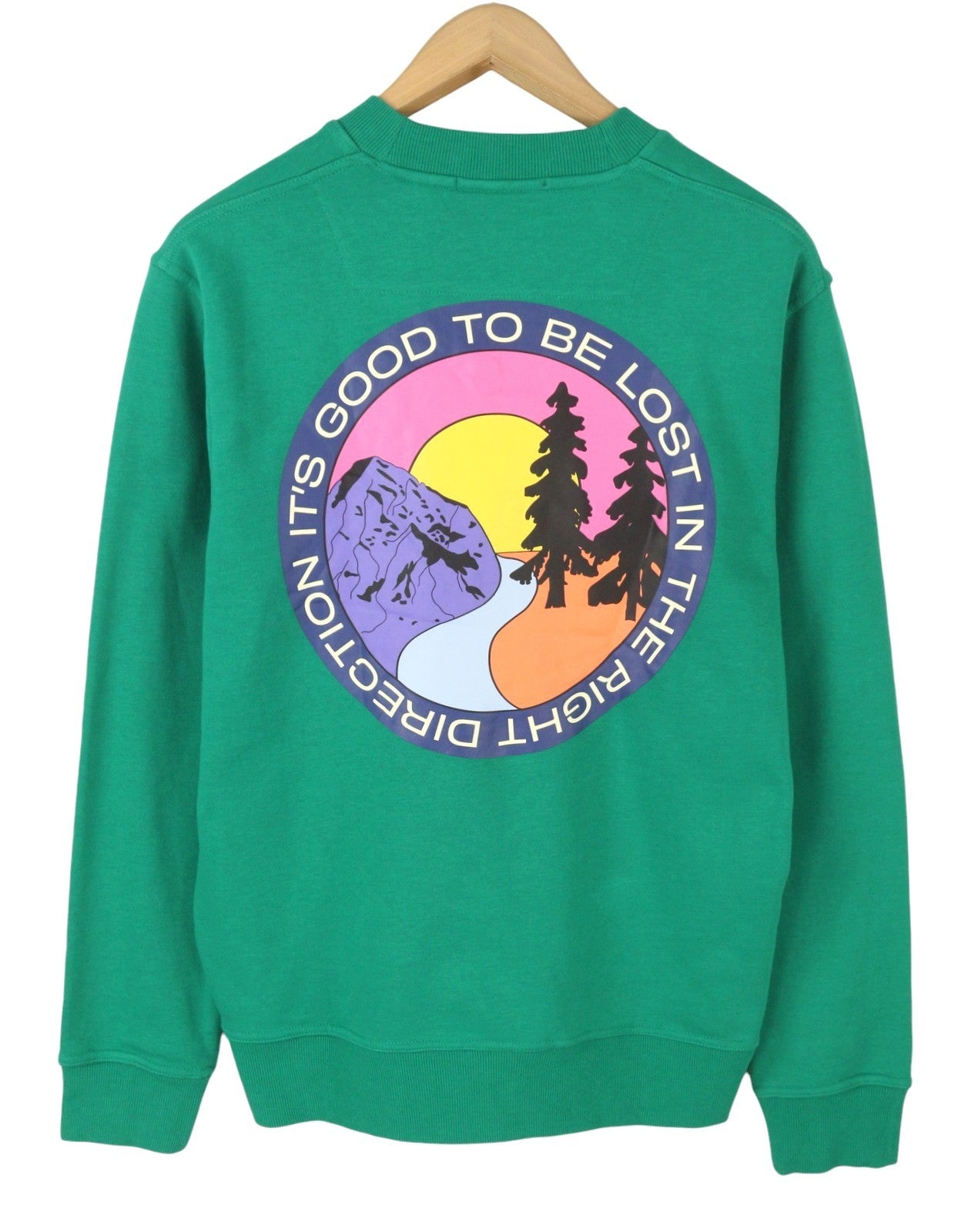 SCOTCH & SODA Men Sweatshirt M Green Cotton Blend Crew Neck Pull On